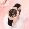 Novo relógio de pulso feminino de quartzo com pulseira, estilo coreano simples retrô, borboleta, conjunto