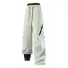 Pantalones de exterior tres en uno con forro polar y de plumón para hombre y mujer, cortavientos, impermeables, cálidos pantalones de plumón de invierno para montañismo y esquí