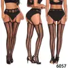 Meias-liga com Abertura Estratégica em Estoque para Comércio Exterior, Meias-liga Peça Única, Meias Arrastão para Mulheres, Body Meia-arrastão Sexy