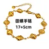 Pulsera de Oro Real de 18K que No se Desvanece Acero Inoxidable Hip-Hop Punk Hueca Metal Grande Concha Marina Accesorios de Joyería DIY