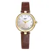 Mia Fashion Correa de Cuero Suave Estilo Ins Reloj Casual para Mujer Esfera con Diamantes Shell Reloj Simple para Mujer Venta al por Mayor