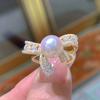 Accesorios DIY S925 plata esterlina anillo de lazo dulce accesorios de descanso vacíos anillo semiacabado anillo de dedo apertura 7-10