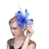 Malla de boutique tocado de plumas para banquete foto personal sombrero de plumas hecho a mano accesorios para el cabello tocado de plumas
