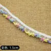 Borda de renda plissada colorida, decoração de borda de coelho de caixa surpresa da moda, malha de decoração de roupa de boneca feita à mão