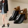 Zapatos de mujer talla grande 35-44 41 otoño e invierno punta fina combinación de colores botines mujer 42 cremallera botas de tacón alto tacón grueso botas Martin 43