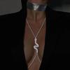 Europa y Estados Unidos cadena de pecho transfronteriza en forma de serpiente viento de club nocturno brillante sexy pedrería cadena corporal accesorios de bikini cadena 06