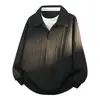 Conjunto Casual de Sudadera y Pantalón de Chándal Falso Dos Piezas con Solapa Estilo Americano Moderno Talla Grande M-XL para Hombre, Nuevo para Primavera y Otoño