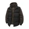 Nuevas Chaquetas de Algodón con Bloques de Color Falsas de Dos Piezas para Hombres y Mujeres en Otoño e Invierno Casuales Engrosadas con Capucha Ropa Cálida para Parejas Chaquetas de Algodón para Hombres