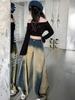 Pantalones vaqueros para niñas, ropa exterior, nuevo estilo 2025, pantalones rectos de estilo occidental para niños grandes, pantalones anchos y sueltos para primavera para niños.