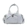 Bolsa Boston Doce com Laço Estilo Coreano para Mulheres 2026 Verão Nova Moda de Luxo Bolsa de Mão de Nicho Bolsa de Ombro