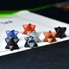 Cristal Natural Piedra en Bruto Adorno Merkaba Estrella de Seis Puntas Tridimensional Flor de la Vida Colgante Decoración de Estrella Octagonal