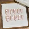Puntas de uñas para manicura de agua pura, puntas de uñas ponibles con ojo de gato nude y diamantes, de alta gama, puramente hechas a mano, venta al por mayor de fábrica de productos terminados