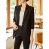 Traje Elegante e Moderno com Calça Longa e Manga Longa para Mulheres, Novo Estilo Primavera e Outono 2026, Conjunto Profissional de Duas Peças Plus Size