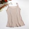 Camisola de punto de seda de doble cara para mujer, chaleco de primavera y verano, camisola básica lisa con forro