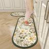 Alfombra de Cocina de Tierra de Diatomeas Suave, Absorbente de Agua, Antideslizante, Resistente al Aceite, Lavable, Limpiable, Resistente a las Manchas, Lujo Ligero Estilo Americano, Transfronteriza