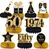Decoración de Mesa para 16º Cumpleaños Negro Dorado Panal de Abeja Mesa Decoraciones para Fiesta de Cumpleaños Suministros Adornos de Panal para Fiesta