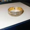 ¡Anillo de Diamantes Apilados! Pulsera de tres capas en forma de diamante, incrustada con circonita, pulsera glamurosa estilo fiesta, sensación de lujo ligero y alta gama, joyería para mujer