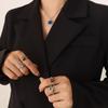 Marca estilo francés nicho cuello blanco chicas oficinistas colgante de piedra de cristal cadena clavicular aretes collar traje de joyería