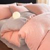 Nuevo Terciopelo de Leche Juego de Cuatro Piezas Invierno Engrosado Cálido Coral Terciopelo Franela Funda de Edredón Cama Sábanas de Cama Juego de Tres Piezas