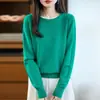 Nueva colección de otoño e invierno: Suéter de punto calado, cuello redondo, con dobladillo enrollado, corte holgado, manga larga, perfecto como capa interior o capa base