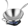 Sartén Plana de Acero Inoxidable 304 Sin Recubrimiento Transfronteriza, Sartén Antiadherente para Uso Doméstico, Sartén de Cocina de Acero de Tres Capas para Estufas de Gas