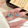 Verde Menta~Brincos de Broche Turquesa Totalmente Cravejados em Diamante, Brincos de Luxo de Alta Qualidade para Mulheres, Novos Estilos de 2026 para Presilhas e Tarraxas