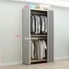 Perchero de Hierro Artístico de Estilo Abierto para Uso Doméstico Simple, Zapatero Metálico de Doble Capa, Ensamblaje de Estante de Armario