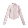 Chaqueta Cardigan de Terciopelo Térmico Estilo Americano Chica Picante Sexy Ajustada con Cuello Alto Cremallera Doble Camiseta Base de Cuello Alto para Mujer