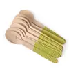 Vajilla de Madera Cuchillo de Madera Tenedor de Madera Cuchara de Madera Cuchara para Pastel y Postre Paquete de 100 Cuchillos Tenedores Cucharas de Madera Desechables