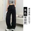 Pantalones Deportivos Anchos Bordados Azul Marino para Mujer, Nuevo Estilo Verano 2026, Delgados, Caídos, de Corte Recto, Estilo Americano, de Secado Rápido, para el Trabajo