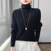 Suéter de Terciopelo Andy de Cuello Alto para Mujer para Otoño e Invierno Transfronterizo, Diseño Elegante para Usar con Abrigo, Capa Base de Punto Negra con Cuello Alto