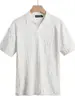 Camisa polo, gola V, gola de gaivota, malha de manga curta, masculina, design torcido, estilo old-money, seda gelada, respirável, atacado de uma fábrica transfronteiriça