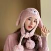Outono e inverno chapéu de urso fofo feminino pelúcia novo chapéu de malha coreano all-match proteção de ouvido quente engrossado moda forrado de lã