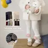Leggings de invierno para niñas 2026, ropa exterior, calcetines lindos de cordero, para niños, forrados de felpa, engrosados, cálidos y esponjosos