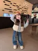 Chaleco cárdigan cálido de retazos de borrego estilo coreano para niños, nueva colección otoño/invierno 2026, chaleco de gamuza para niños