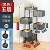 Estante Giratorio de Almacenamiento para Cocina sin Taladro, Carrito de Snacks de Múltiples Niveles para el Hogar de Pie, Estante de Almacenamiento Móvil sin Instalación