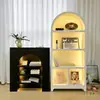 Armário de Lareira Estilo Francês Armário Decorativo Sala de Estar Interna Preto Branco Simples Casa de Hóspedes Entrada Rack de Armazenamento Armário de Exibição