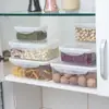 Caixa de Armazenamento para Geladeira Doméstica Grande Capacidade Plástico Caixa para Conservar Frescor Retangular Selada Cozinha Caixa de Armazenamento para Comida Bolinho