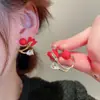 Pendientes de flor de perla coreanos estilo TikTok para mujer, lujo ligero, alta gama, nicho, versátiles, elegantes, populares