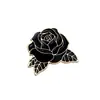 Broche de Esmalte Floral Artístico Rosa Negra Margarita Nomeolvides Pin de Solapa Insignia Metálica Vintage Accesorio