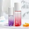 Venda Direta da Fábrica Frasco Spray Corpo Transparente 240ml PET Ombro Plano Tampa à Prova de Poeira Frasco Spray de Perfume Colorido