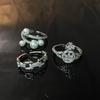 Diseño de nicho herradura geométrica Saturno perla incrustada circón estilo frío ins anillo abierto coreano de alto nivel para mujer