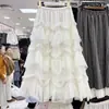 Falda de Malla con Volantes de Nuevo Estilo Primavera/Verano 2026 para Mujer, Falda de Capas Suelta de Longitud Media Línea A Super Hada