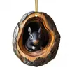 Adornos de Árbol de Acrílico Nuevos Transfronterizos para Animales Colgantes de Árbol de Navidad Impresión Plana de Mapache Decoraciones Colgantes