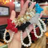 Nova Corrente de Pérolas Artesanal Criativa Chaveiro Morcego Totalmente Cravejado de Diamantes Halloween DIY Ornamento Requintado Pequeno Pingente de Bolsa