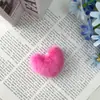 Pom-Pom em Forma de Coração de Pelo Sintético de Coelho Acessórios para Presilha de Cabelo DIY Infantil Pequena Bolsa em Forma de Coração de Pêssego Pingente para Roupa Ornamento de Pelúcia