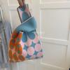 Bolsa Vermelha em Formato de Coração para o Ano Novo Bolsa de Mão Versátil em Tricô em Formato de Coração Bolsa de Mão Casual Versátil para Exterior Ins