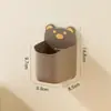 Caja de almacenamiento linda de oso de dibujos animados para colgar en la pared, cocina, para cebolla, jengibre y ajo, sin perforaciones, almacenamiento en pared, colgante lateral de refrigerador, azul
