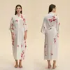 Pijamas de Comercio Exterior para Mujer Verano Estilo Europeo Americano Yaoting Delgado Satín Talla Grande Bata Larga de Manga Larga de Alta Calidad Ropa de Casa para Mujer