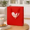 Nueva Bolsa de Tote de Papel Blanco, Bolsa Roja 520 para Empaque de Regalo, Bolsa de Regalo para el Festival Qixi, Bolsa de Compras de Cartón Engrosado